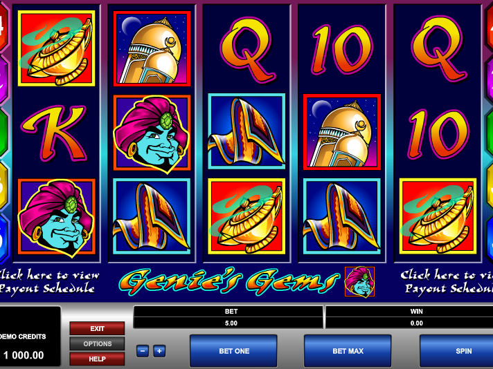 obrázek ze hry automatu Genie´s Gems online zdarma
