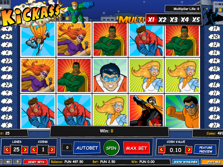 obrázek ze hry automat KickAss online zdarma