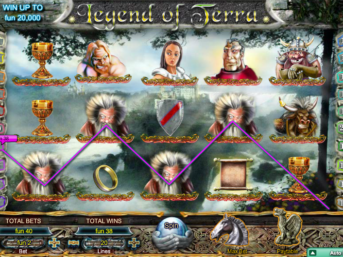 obrázek ze hry automatu Legend of Terra zdarma online