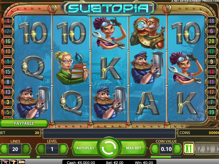 Online casino automat Subtopia zdarma
