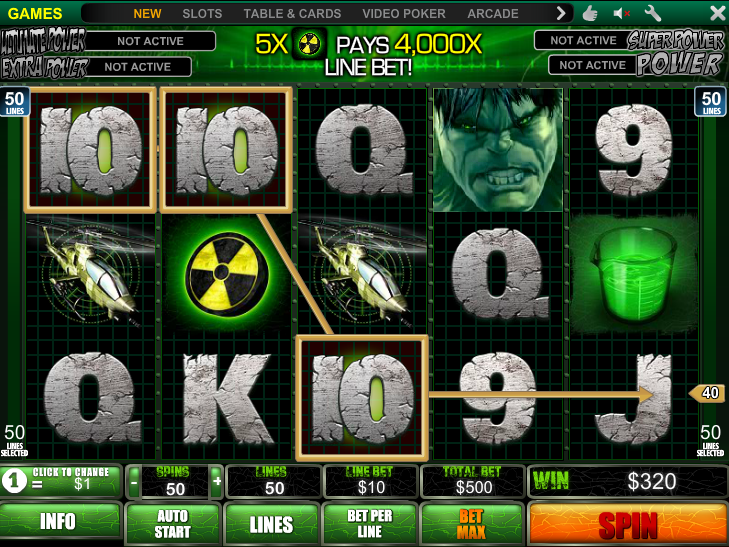 online automat zdarma The Incredible Hulk - 50 Lines