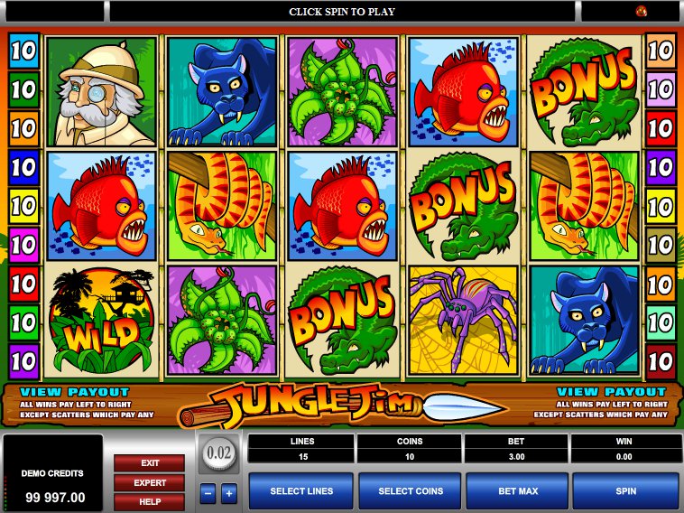 Casino online automat Jungle Jim zdarma