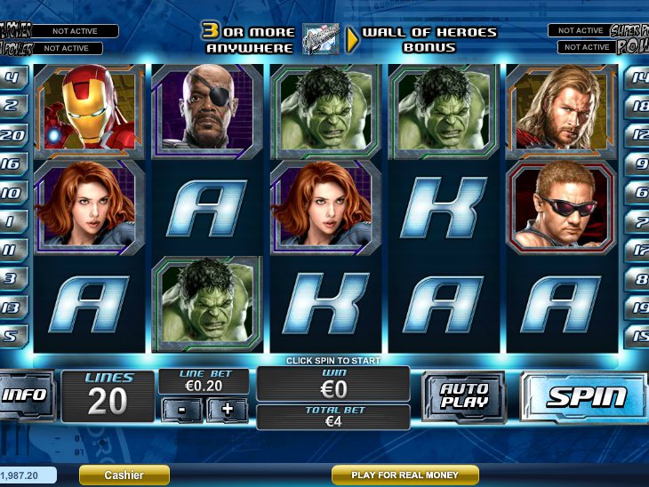 Hrací online automat The Avengers zdarma