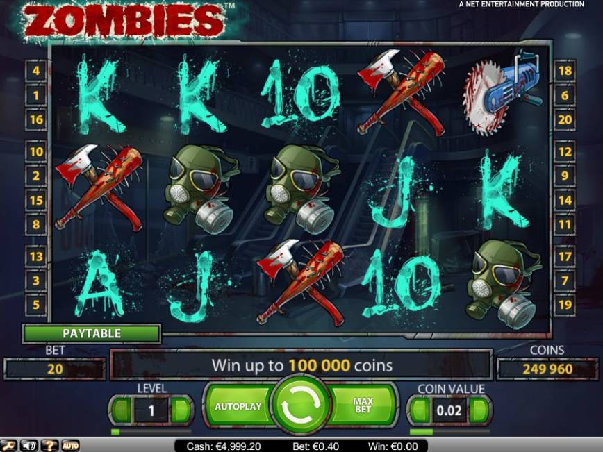 Herní online automat Zombies zdarma