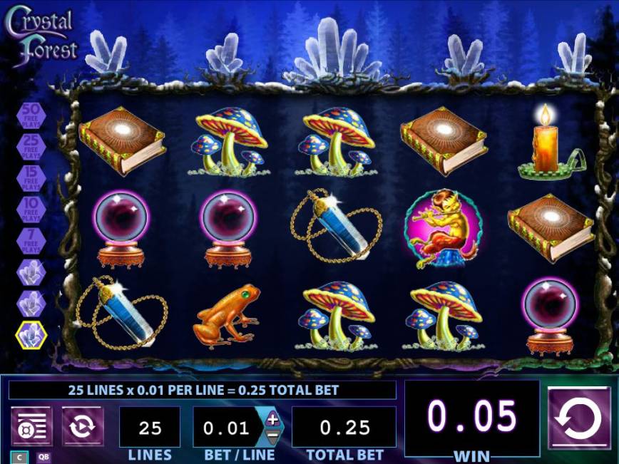 Zahrajte si zábavný casino automat Crystal Forest online