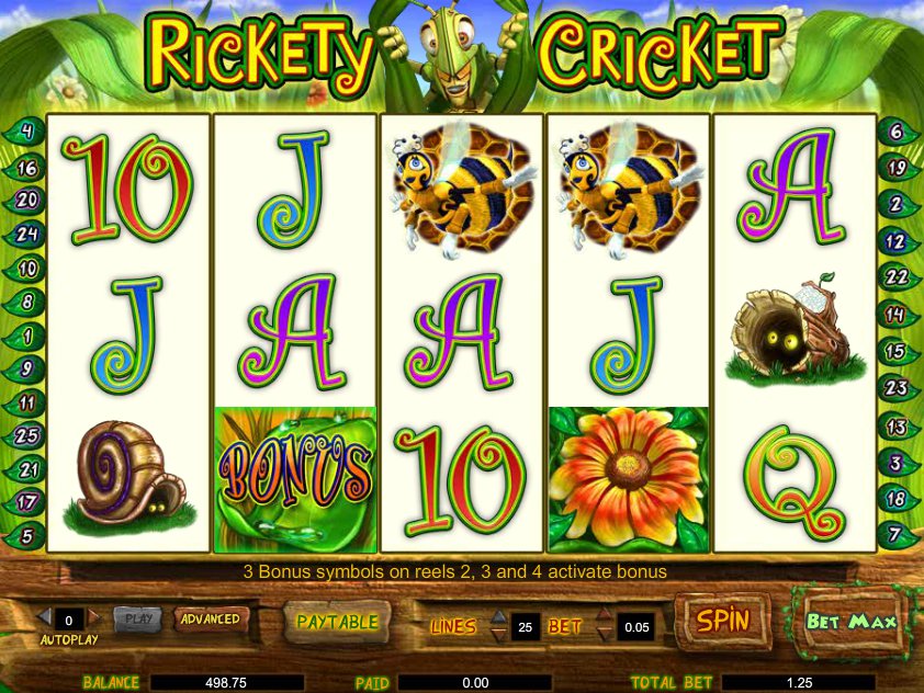 Hrací automat zdarma Rickety Cricket