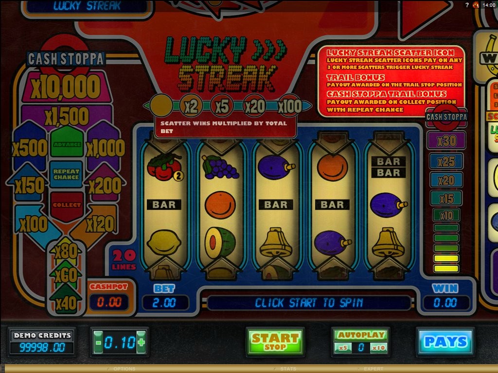 Hrací casino automat Lucky Streak online