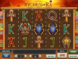 Herní online automat Riches of ra bez registrace