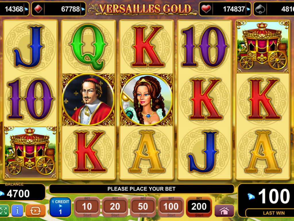 Online casino hra Versailles Gold zdarma, bez vkladu