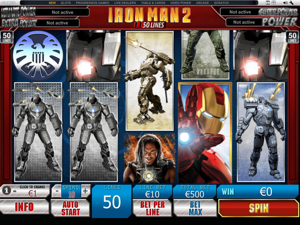 Herní online automat zdarma Iron Man 2 - 50 LInes
