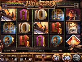 Hrací kasino automat Pinocchio bez registrace