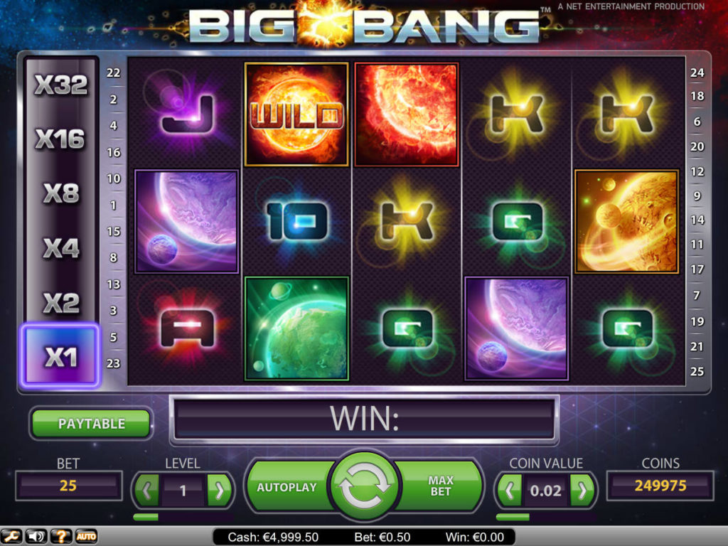 Online casino automat Big Bang