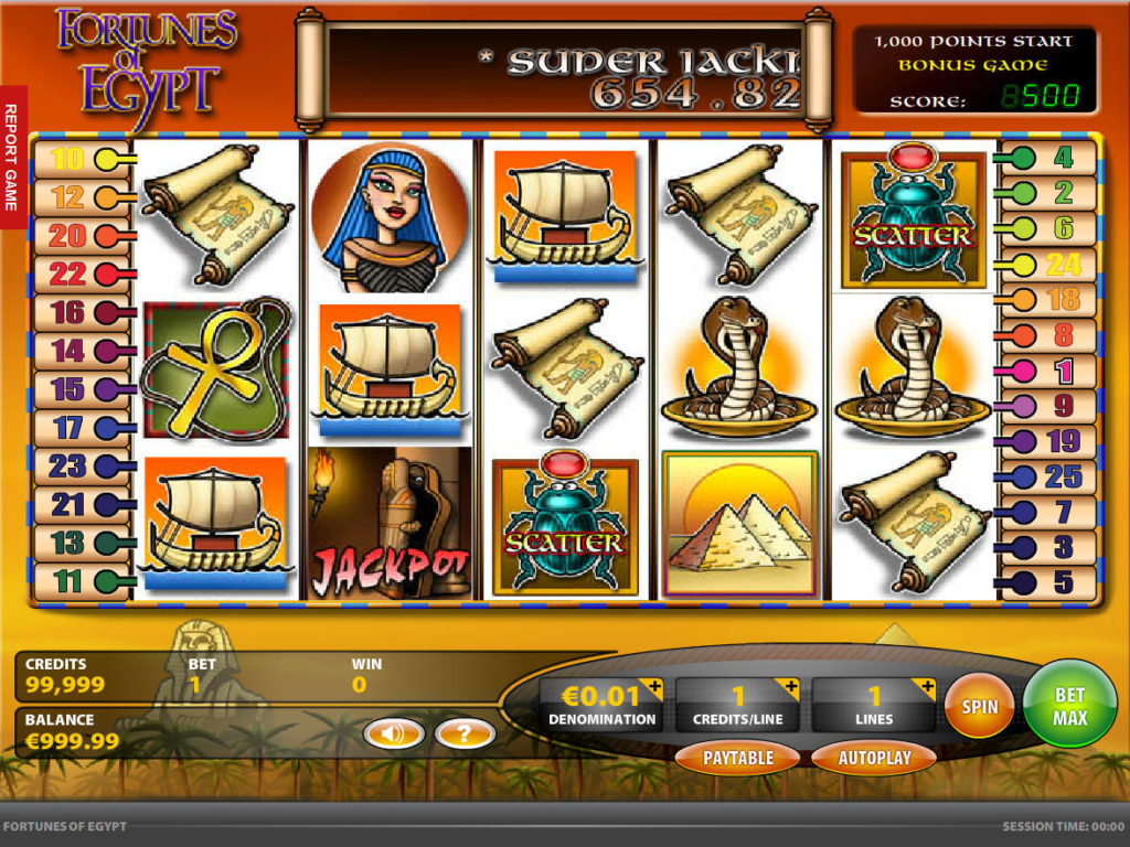 Casino automat Fortunes of Egypt zdarma, bez vkladu
