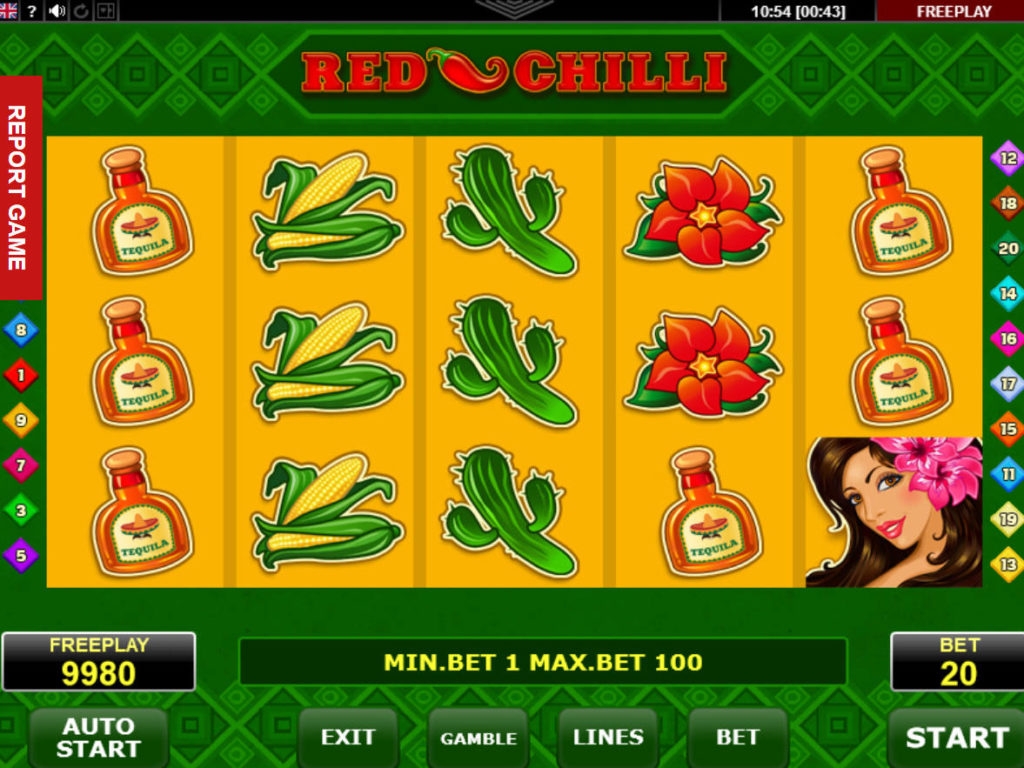 Casino automat Red Chilli zdarma