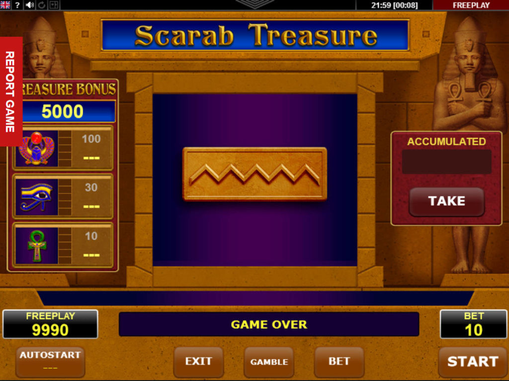 Online casino automat Scarab Treasure zdarma