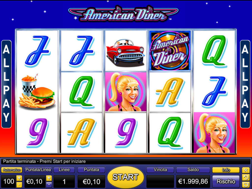 Online casino automat American Diner od společnosti Novomatic