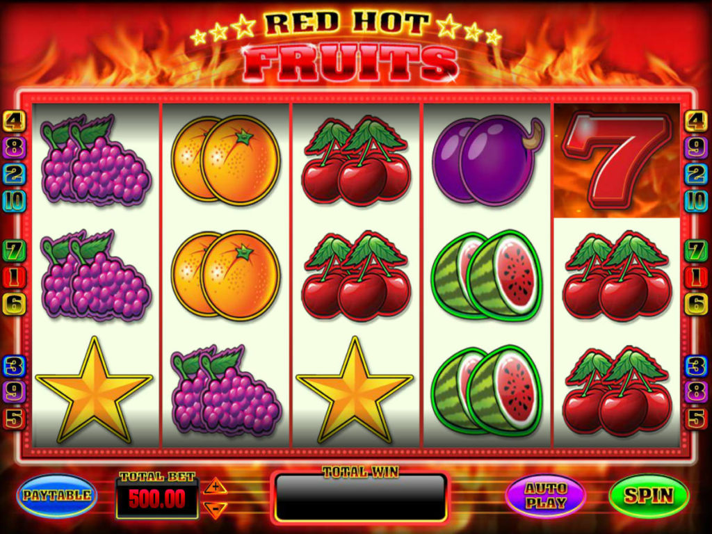 Zahrajte si automatovou casino hru Red Hot Fruits zdarma, bez vkladu