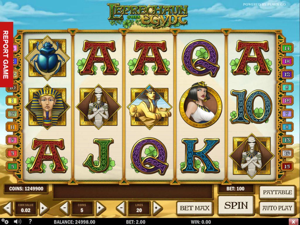 Online herní automat Leprechaun Goes Egypt bez stahování