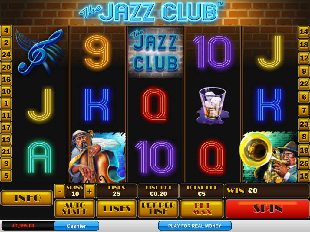 Online casino automat The Jazz Club zdarma