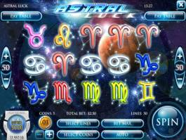 Zábavný casino automat Astral Luck