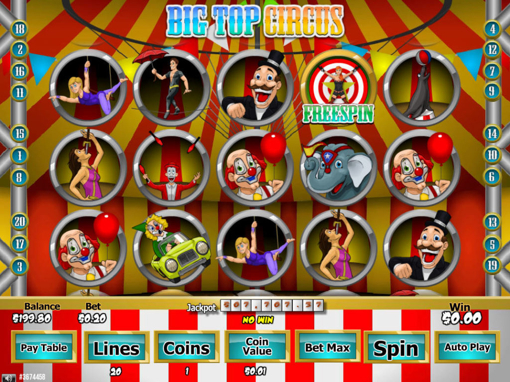 Online herní automat Big Top Circus zdarma