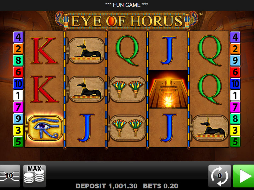 Casino automat Eye of Horus od vývojářské společnosti Merkur