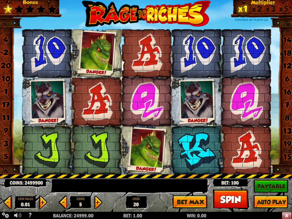 Herní automat Rage to Riches zdarma od společnosti Play'n Go