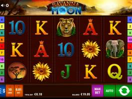 Obrázek z online casino automatu Savanna Moon zdarma