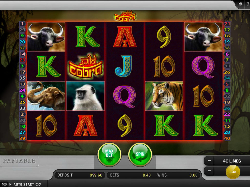 Zahrajte si online casino automat Wild Cobra bez vkladu