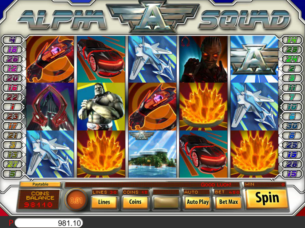 Online herní automat Alpha Squad od vývojářské společnosti Saucify