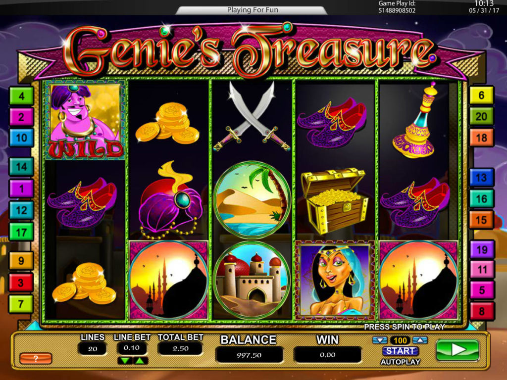 Obrázek online casino automatu Genie's Treasure zdarma