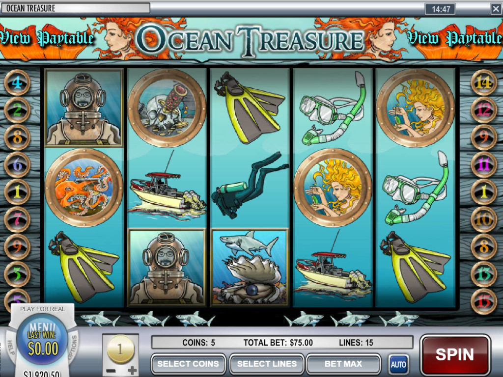 Casino automat Ocean Treasure zdarma, bez registrace