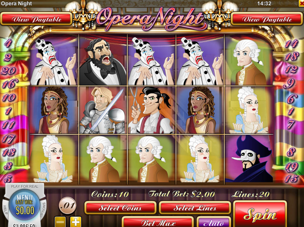 Online herní automat Opera Night zdarma, od společnosti Rival Gaming