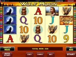 Zahrajte si online casino automat Wolf Moon zdarma