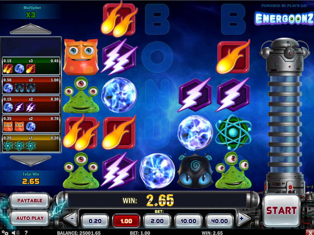 Online casino automat Energoonz bez vkladu