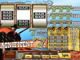 Roztočte online casino automat Magnificent 7s