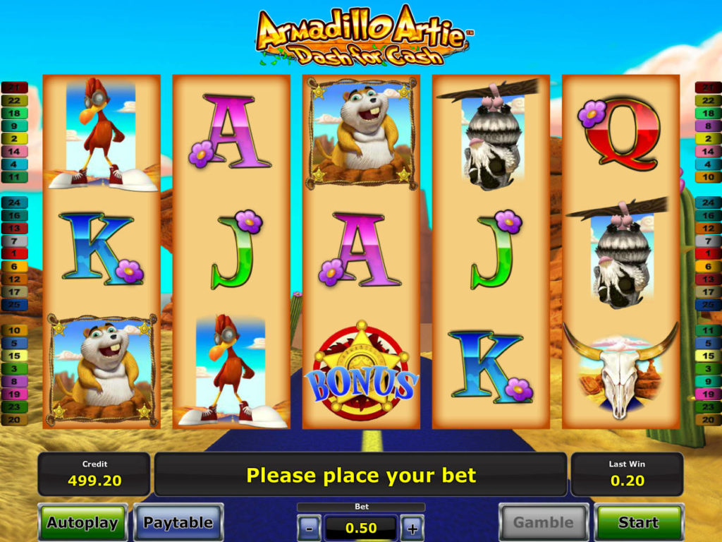 Kasino automat zdarma Armadillo Artie