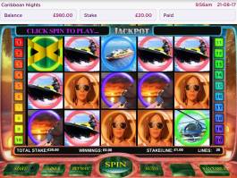 Zahrajte si online casino automat Caribbean Nights zdarma, bez vkladu