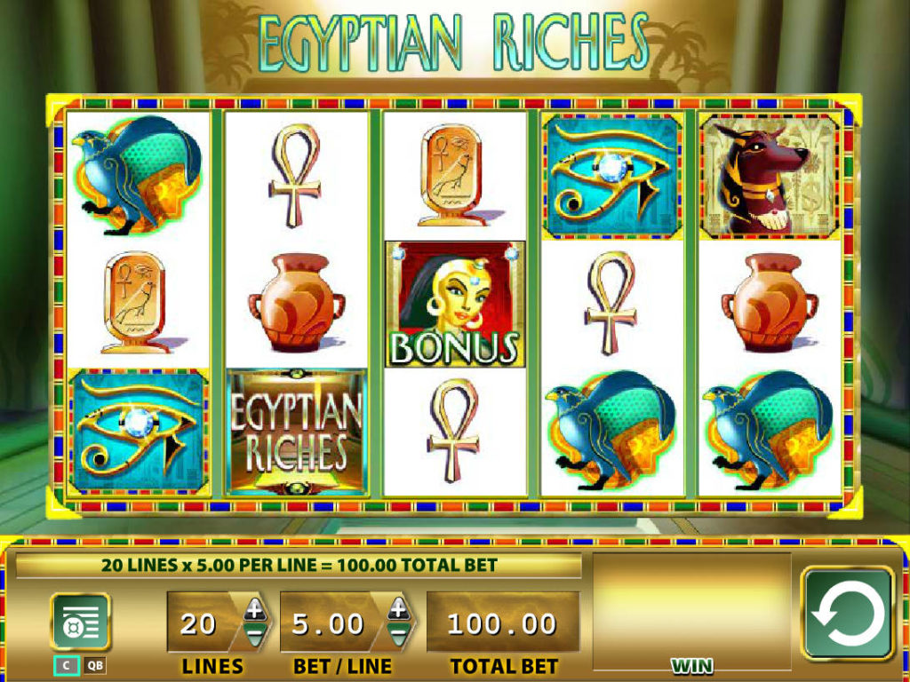 Roztočte válce zábavného casino automatu Egyptian Riches zdarma