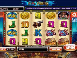 Online herní automat Five Pirates zdarma, bez vkladu