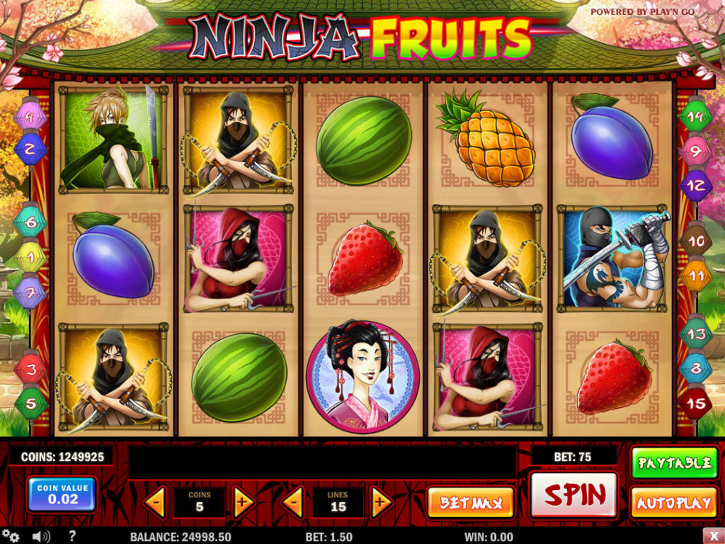 Ninja Fruits kasino automat zdarma