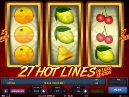 Online casino automat 27 Hot Lines Deluxe Edition zdarma