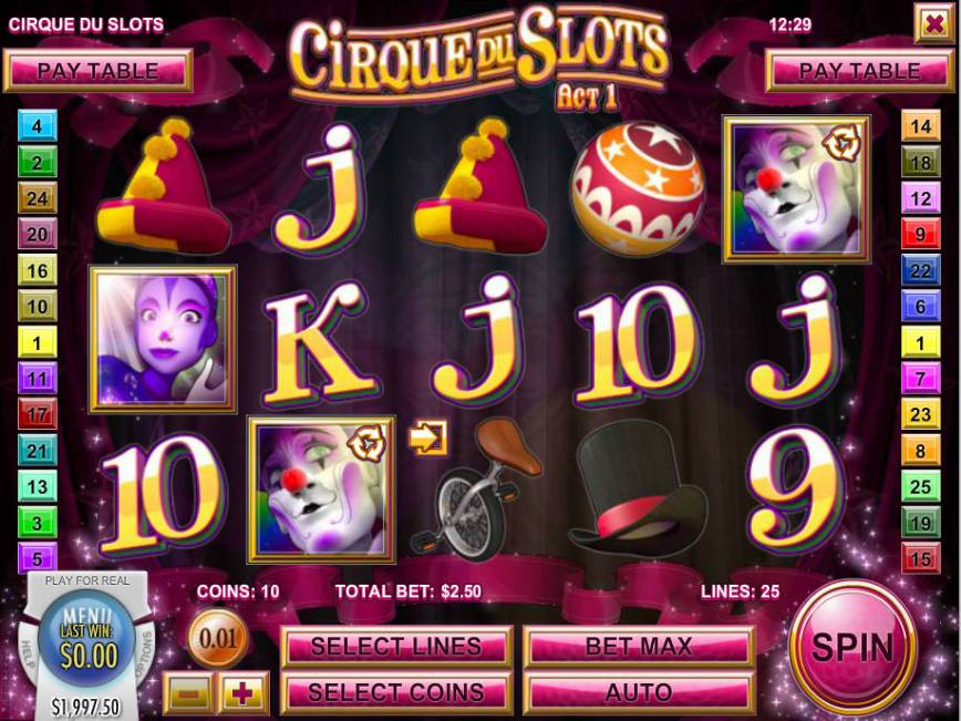 Casino automat Cirque du Slots online