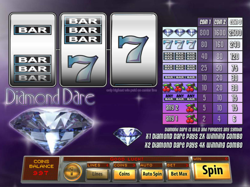 Casino automat Diamond Dare zdarma, bez vkladu