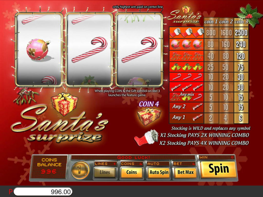 Casino automat Santa's Surprize bez vkladu