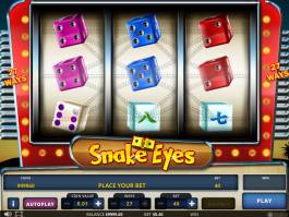 Online casino automat Snake Eyes zdarma
