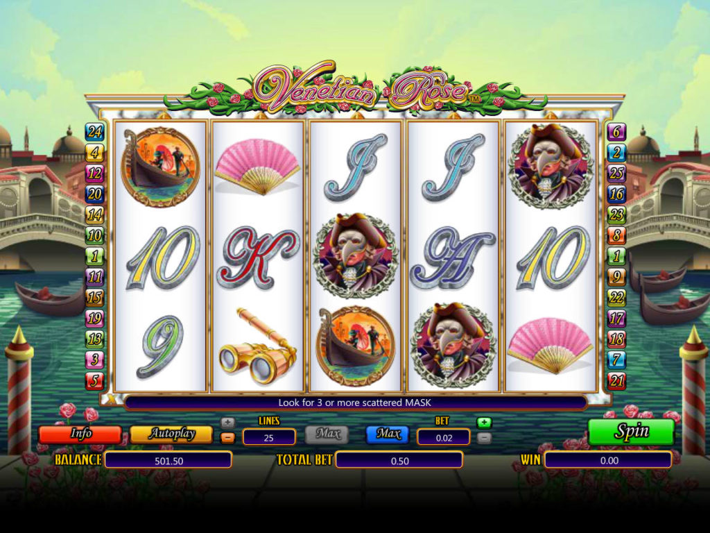 Online casino automat Venetian Rose bez stahování
