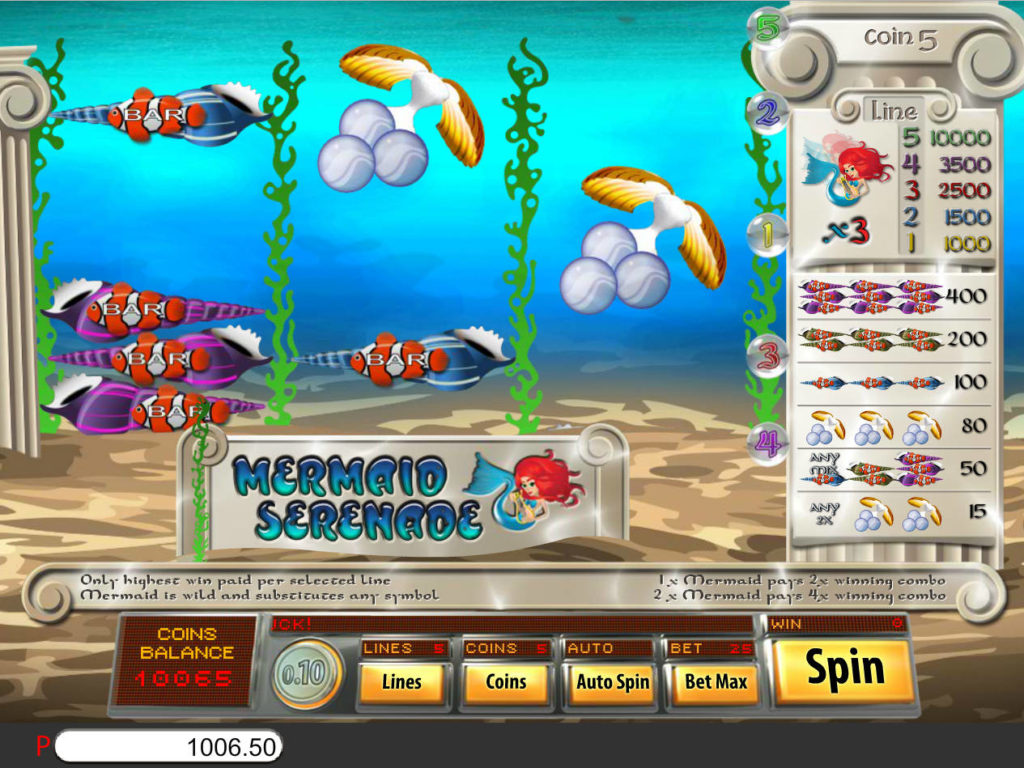 Online casino automat Mermaid Serenade zdarma