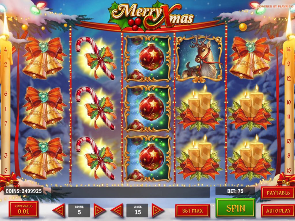 Obrázek online casino automatu Merry Xmas zdarma