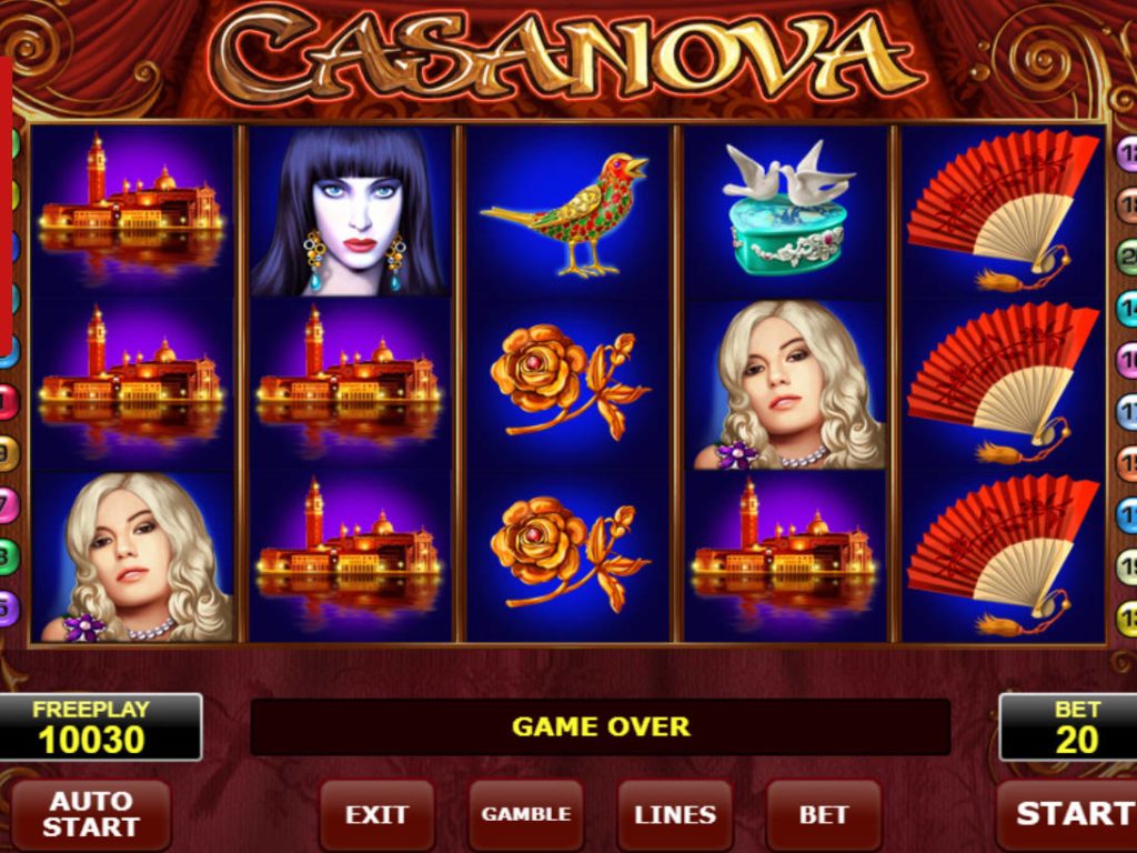 Obrázek z online herního automatu Casanova